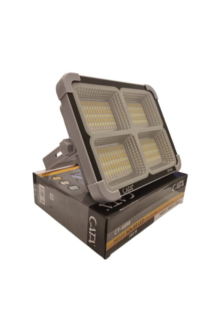 Cata CT-4698 200W Üç Renk Taşınabilir Şarjlı Solar Projektör